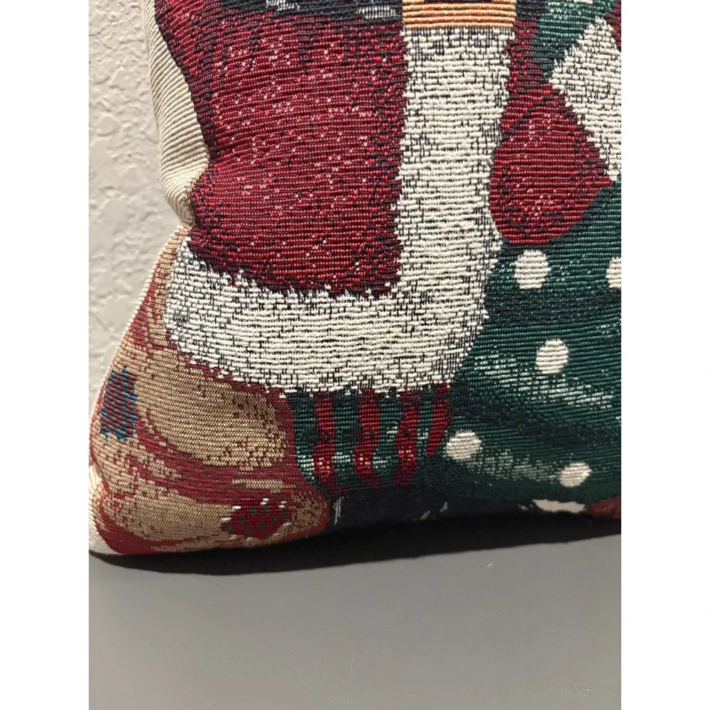 Vintage Riverdale Santa Christmas Tapestry Pillow Holiday‎ Decor